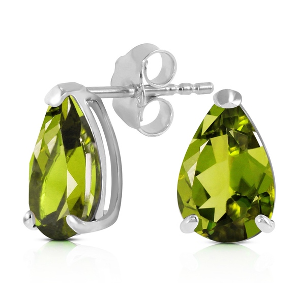 14K. SOLID GOLD STUD EARRING WITH NATURAL PERIDOTS